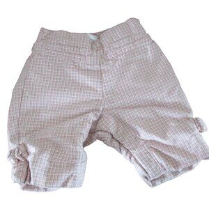 Baby Gap Pull On Pants Girls Size 3-6M Pink‎ Brown Plaid Elastic Jogger Bottoms